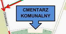 Załącznik przedstawia schemat organizacji ruchu w dniu 1 listopada. Czerwonymi strzałkami zaznaczono kierunki ruchu.